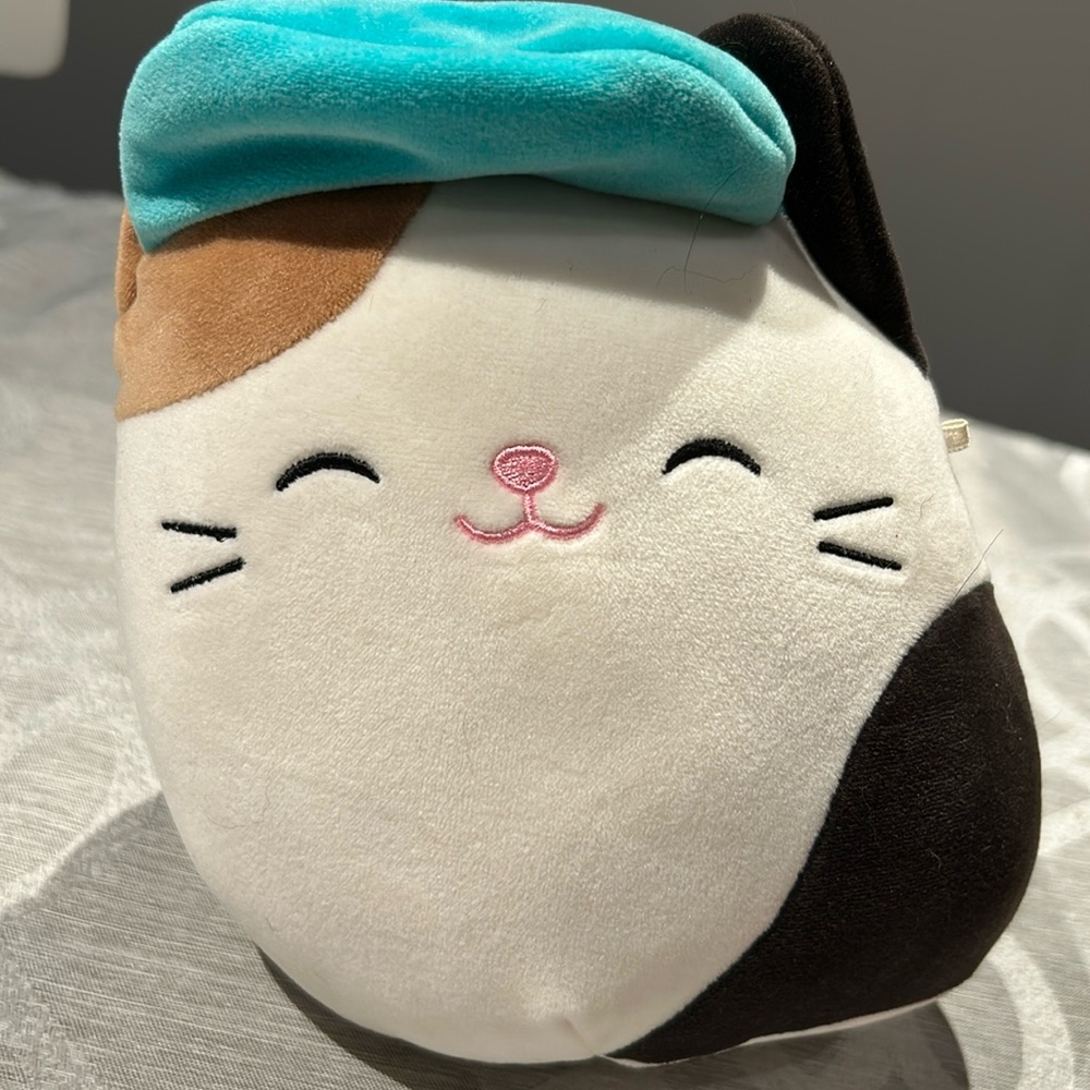 Squishmallows Cam Calico Cat 8” Blue Visor OG Squad Kitty Plush
